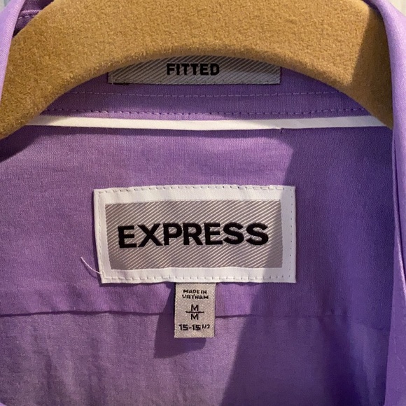 Express Lavender Fitted Button Down Dress Shirt - Picture 3 of 4